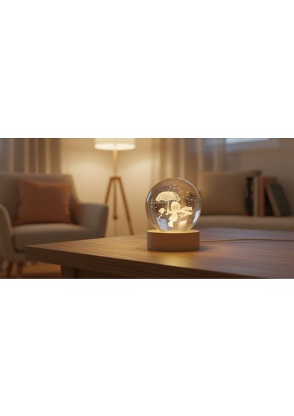 3D LED Şemsiyeli Çocuk Kristal Küre – Sarı Işıklı, Dekoratif ve Hediyelik Ürün fırsatları