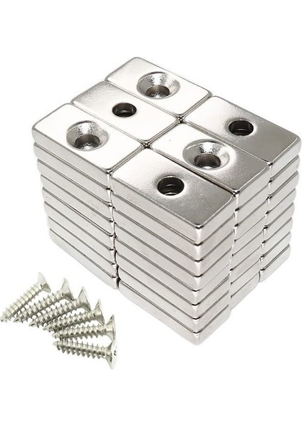 Havşa Delikli Neodyum Mıknatıs 20X10X5 mm - Havşa 10.5mm - Delik - 2mm fiyatları