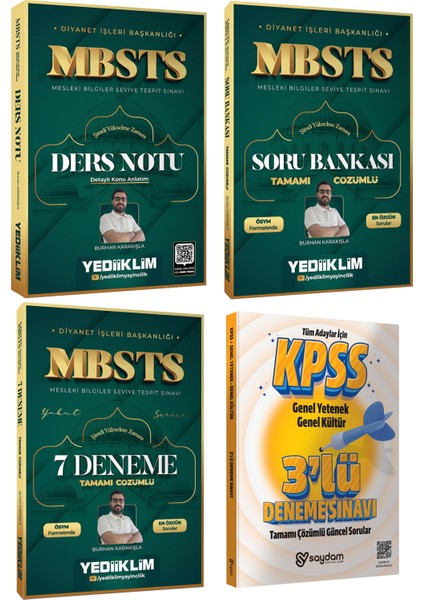 2026 Mbsts Diyanet Işleri Başkanlığı Ders Notu-Soru Bankası-7 Deneme