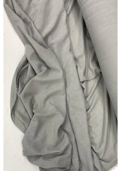 Keten Kumaş - Organik Kumaş - Perde Kumaşı - Ince Keten - Kıyafet Için Kumaş Örtü Gri 42