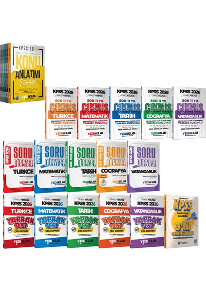 2026 Kpss Tüm Dersler Konu Anlatımı-Soru Dünyası-Son 11 Yıl Çıkmış Sorular-Çek Kopart Yaprak Test