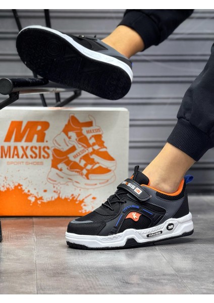 Çocuk Spor Ayakkabı Kutlu Baskılı Cırtlı Kutulu Poli Taban
