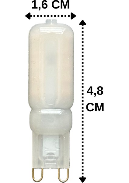 (1 adet) Osaka buzlu 5W Sarı Işık (3000K) G9 Duylu LED Kapsül Ampul