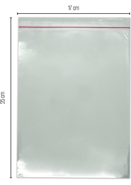 17*25 Bantlı OPP (Parlak-Şeffaf) Jelatin 100 Adet