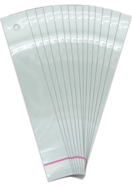 3*20 Sedefli Askılı (Askı Kısmı Beyaz) Bantlı OPP (Parlak-Şeffaf) Jelatin 1000 Adet modelleri