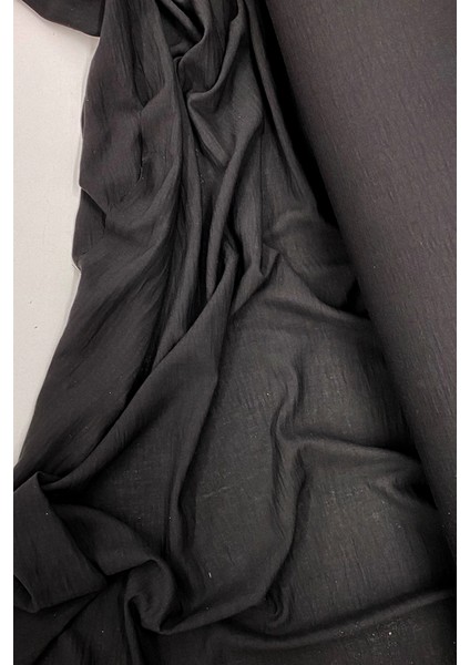 Keten Kumaş - Organik Kumaş - Perde Kumaşı - Ince Keten - Kıyafet Için Kumaş Örtü Siyah 27