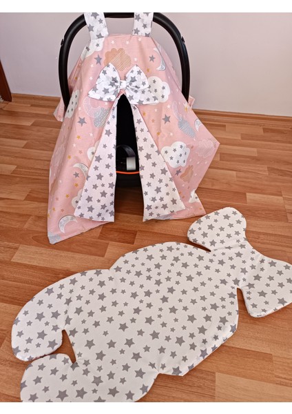 Pembe Bulutlu 2 Parça Puset Seti