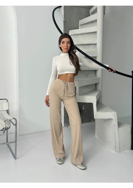 Fitilli Şardonlu Pantolon Bej A4058 indirimleri