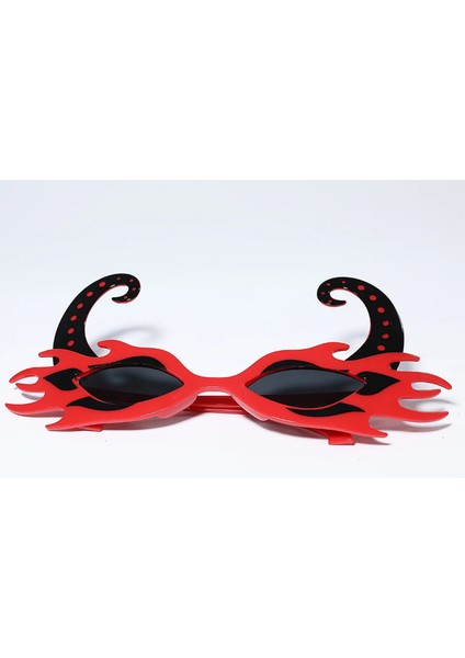 Siyah Boynuzlu Kırmızı Renk Alevli Parti Gözlüğü 21X10 cm (4989) indirimleri