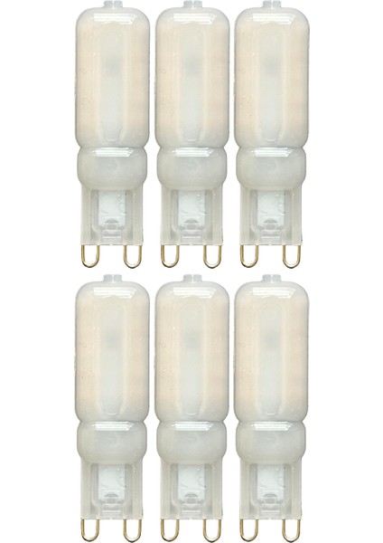 (6 adet) Osaka buzlu 5W Sarı Işık (3000K) G9 Duylu LED Kapsül Ampul