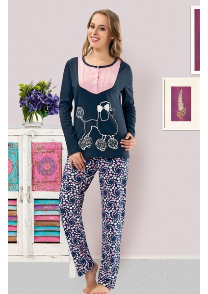 Sleepy Dreams Kadın Pijama Seti Baskılı Kadın Pijama Takım Pamuk Yıpranmaz Dayanıklı Uzun Ömürlü Pijama