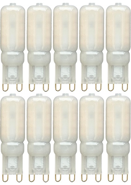 (10 adet) Osaka buzlu 5W Sarı Işık (3000K) G9 Duylu LED Kapsül Ampul