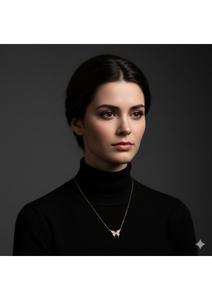 Chainbysilver Çelik Gümüşrengi Kelebek Sallantılı Kolye modelleri