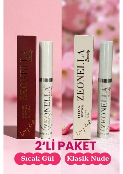 Soyulabilir Ruj Dudak Dövmesi 2 Li Set Sıcak Gül & Klasik Nude fiyatları