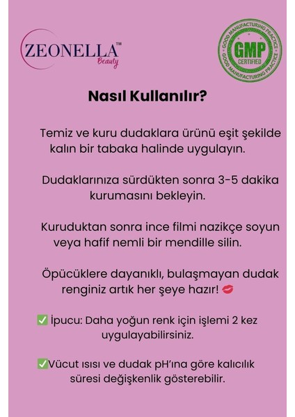 Soyulabilir Ruj Dudak Dövmesi 2 Li Set Sıcak Gül & Klasik Nude