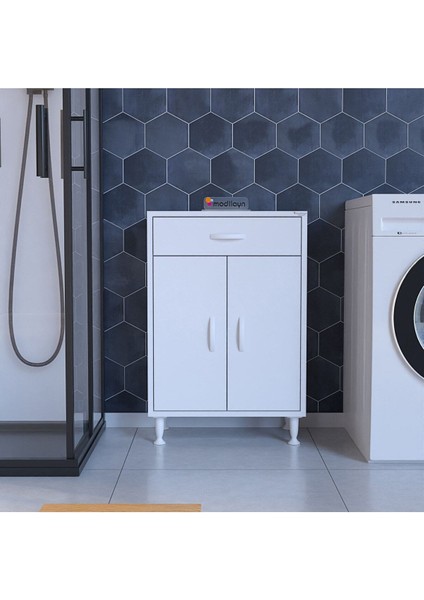 Çok Amaçlı Dolap Çekmeceli ve İki Kapaklı Mutfak Dolabı Banyo Dolabı Ofis Dolabı