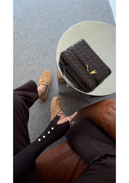 Gold Düğmeli Basic Acı Kahve Triko modelleri