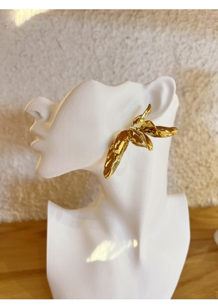 3D Yabani Çiçek Model 14K Altın Renginde Model Küpe 1 Çift fırsatları