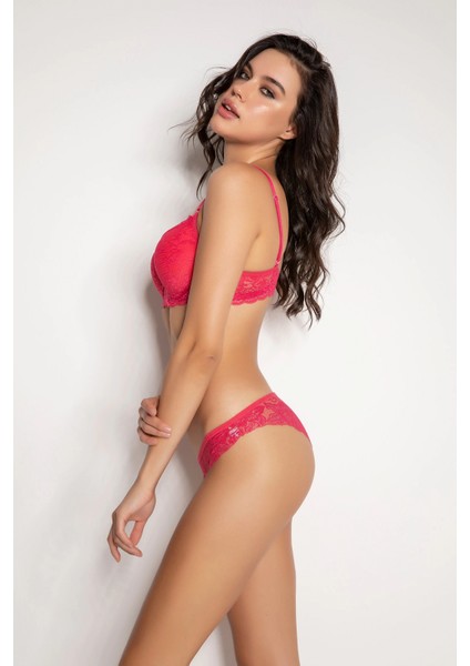 Fuşya Destekli Slip Külotlu Dantelli Sütyen Takımı 4007 indirimleri