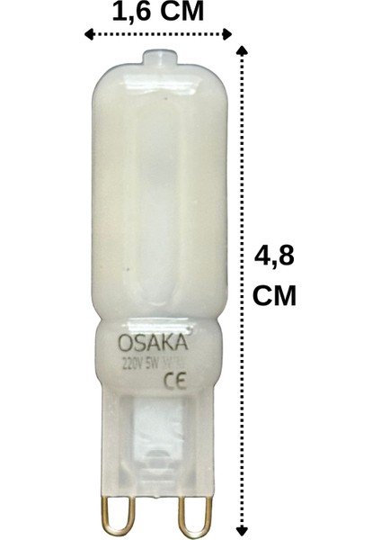 (10 adet) Osaka buzlu 5W Beyaz Işık (6500K) G9 Duylu LED Kapsül Ampul fiyatları