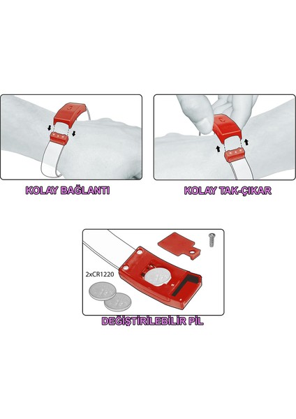 Festival &amp;amp;amp; Parti LED Bileklik Baskı Yapılabilir 3 Farklı Mod Işıklı 1 Adet (4989) modelleri