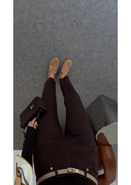 Kahverengi Momfit Jean fırsatları
