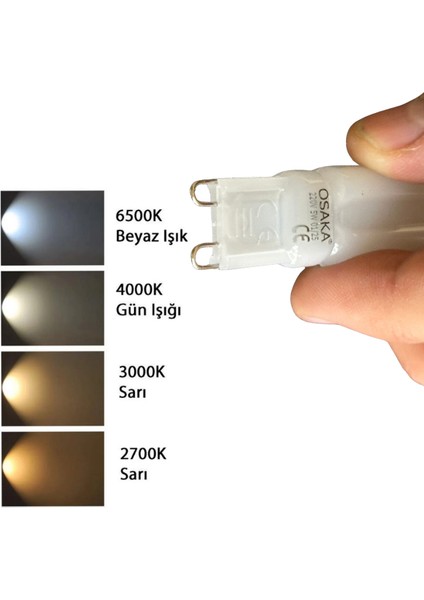 (8 adet) Osaka buzlu 5W Beyaz Işık (6500K) G9 Duylu LED Kapsül Ampul fırsatları