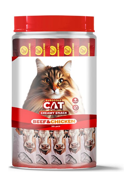 Drnds Eurogold Cat Sıvı Kedi Ödülü Dana - Tavuk Etli 30x15gr