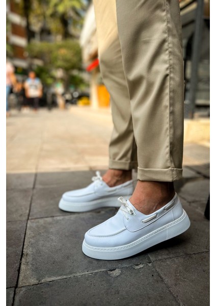 Torrini Premium Günlük Bağcıklı Casual Erkek Ayakkabı Beyaz