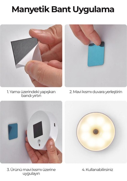 2 Adet Hareket Sensörlü USB Şarjlı LED Işık Lamba-Oda, Mutfak, Salon ve Merdiven Işıklandırma fiyatları