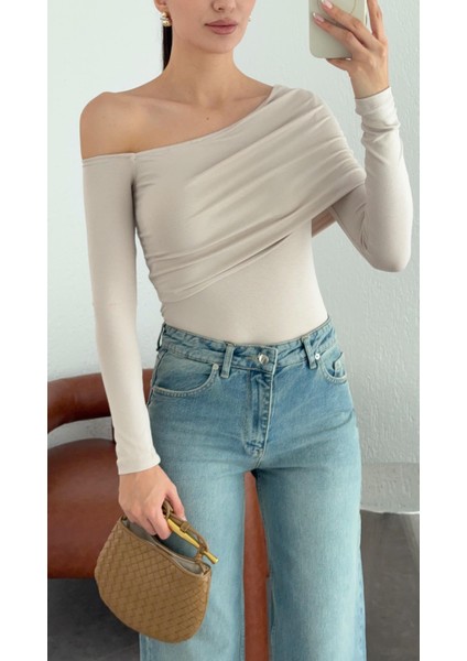 Büzgülü Soft Touch Taş Bluz modelleri