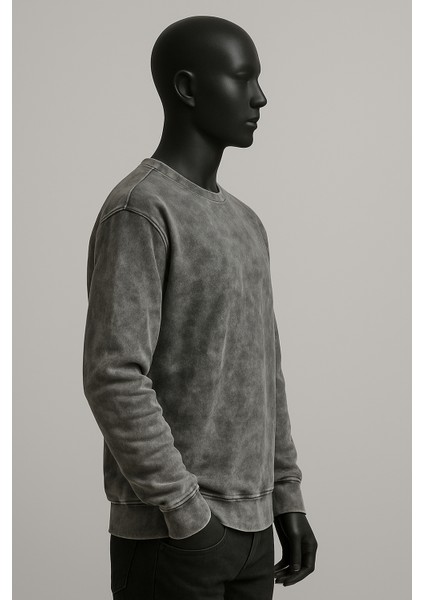 Yıkamalı Pamuk Polyester Karışımlı Sweatshirt – 4 Mevsim Rahat ve Şık Erkek Giyim modelleri