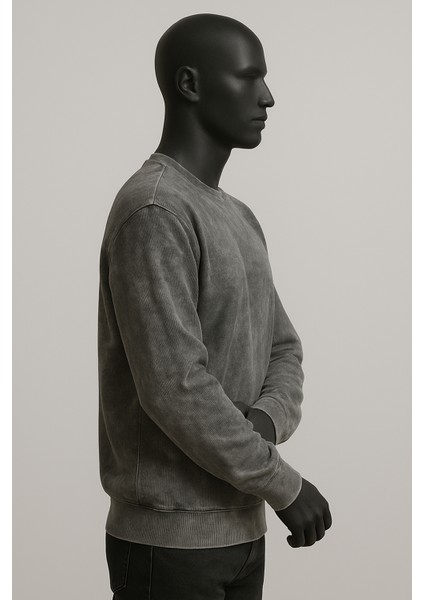 Yıkamalı Pamuk Polyester Karışımlı Sweatshirt – 4 Mevsim Rahat ve Şık Erkek Giyim fırsatları