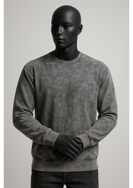 Yıkamalı Pamuk Polyester Karışımlı Sweatshirt – 4 Mevsim Rahat ve Şık Erkek Giyim indirimleri