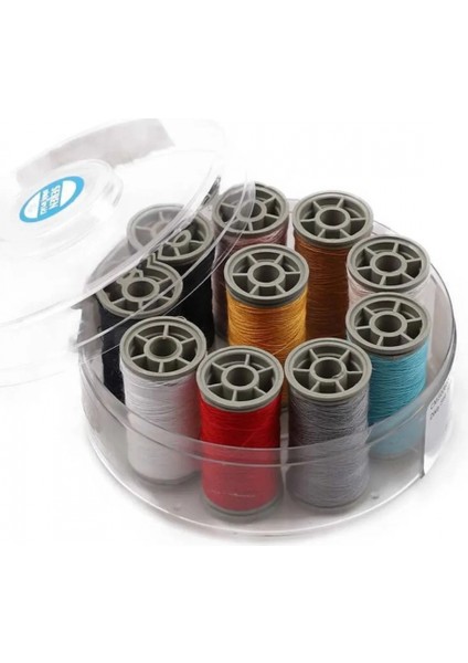 %100 Polyester Dikiş Ipliği Kaliteli 10 Adet Farklı Makara Iplik Seti Zümrüt NO:120