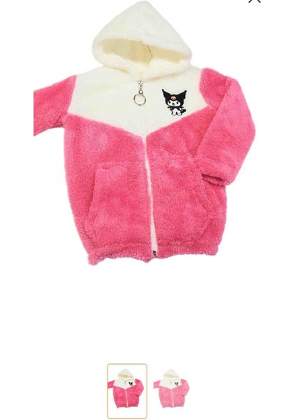 Starpop Kapşonlu Kromi Armalı Peluş Hırka