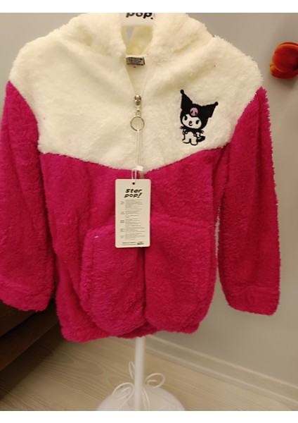 Kız Çocuk Kapşonlu Pembe Peluş Hırka fiyatları
