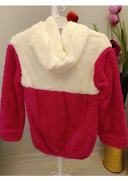 Kız Çocuk Kapşonlu Pembe Peluş Hırka fırsatları