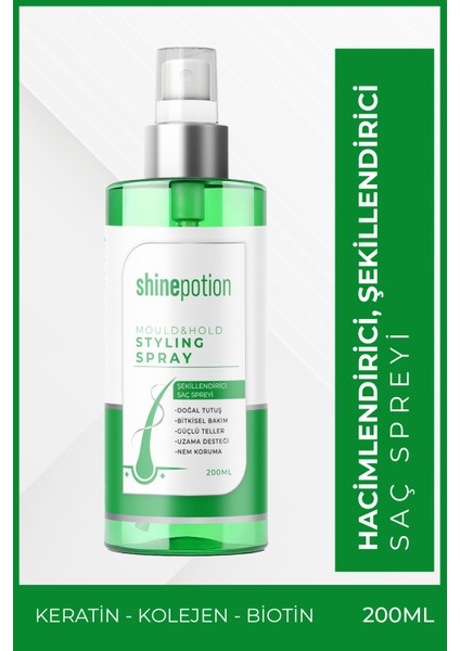 Şekillendirici Bukle Belirginleştirici Keratin Collagen Biotın Içeren Saç Spreyi 200 ml