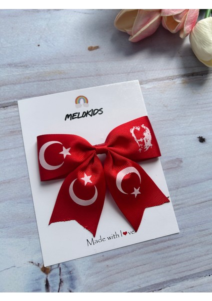 Atatürk ve Bayrak Desenli Kurdele Saç Tokası 19 Mayıs,29 Ekim,23 Nisan fiyatları