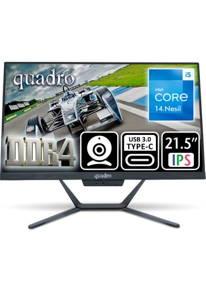 Stark H424D5 145165 23.8" IPS Ci5 14400 16GB Ddr5 512GB SSD Ob VGA Freedos Aıo Type C-Usb