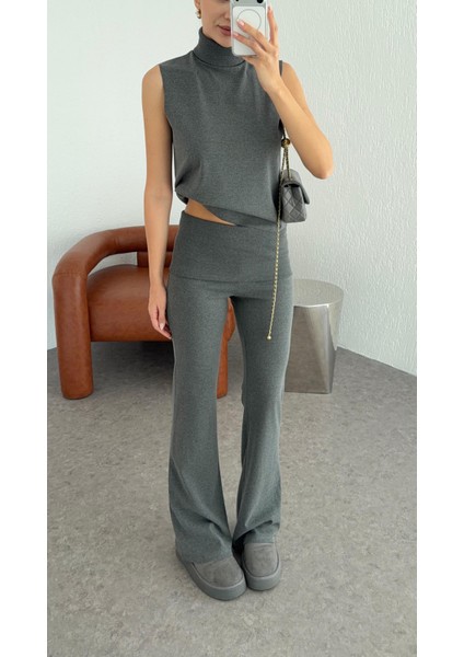 Katlı Antrasit Pantolon modelleri