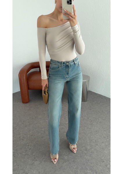 Yıkamalı Açık Mavi Straight Jean fırsatları