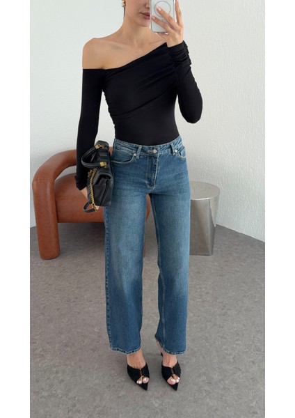 Yıkamalı Koyu Mavi Straight Jean fırsatları