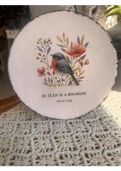 Kuş Desenli 18 cm Duvar Tabağı