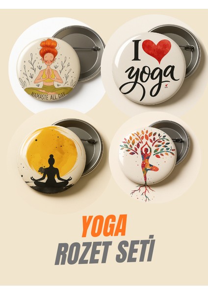 Yoga 4'lü Rozet Seti-44 mm