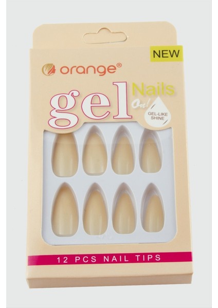 Zengezur Orange Yapıştırıcılı Jel Takma Tırnak-Krem