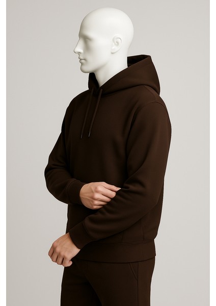 Oversize %100 Pamuk Double Face Kumaş Kapüşonlu Sweatshirt fırsatları