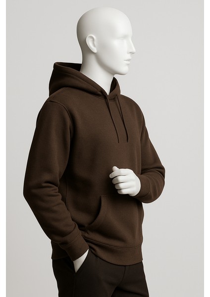 Oversize %100 Pamuk Double Face Kumaş Kapüşonlu Sweatshirt