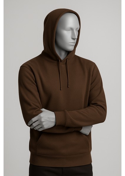 Oversize %100 Pamuk Double Face Kumaş Kapüşonlu Sweatshirt